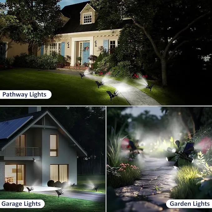 Solar Lights Outdoor Waterproof IP68, 360° Adjustable 4 Modes Solar Powered Spot Lights for Yard Garden Landscape, Bright Led Flood Lightings for Outside Wall Tree House Pathway (Cold White/4 Pack) by GreenHaven Gardens