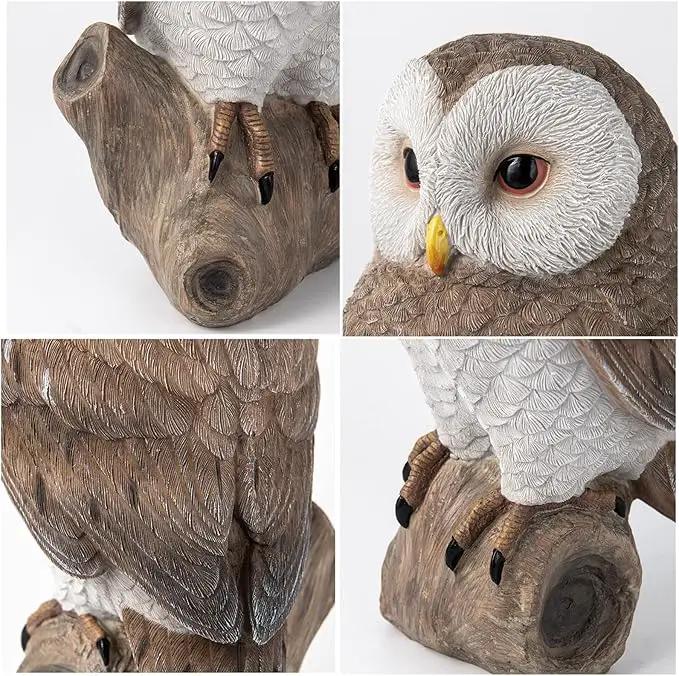 Owl Outdoor Statues Garden Yard - Decoration Home Decor Indoor Desk Tabletop Collectible Figurines Ancient Retro Collection 11" x4.5" x5 Inch by GreenHaven Gardens