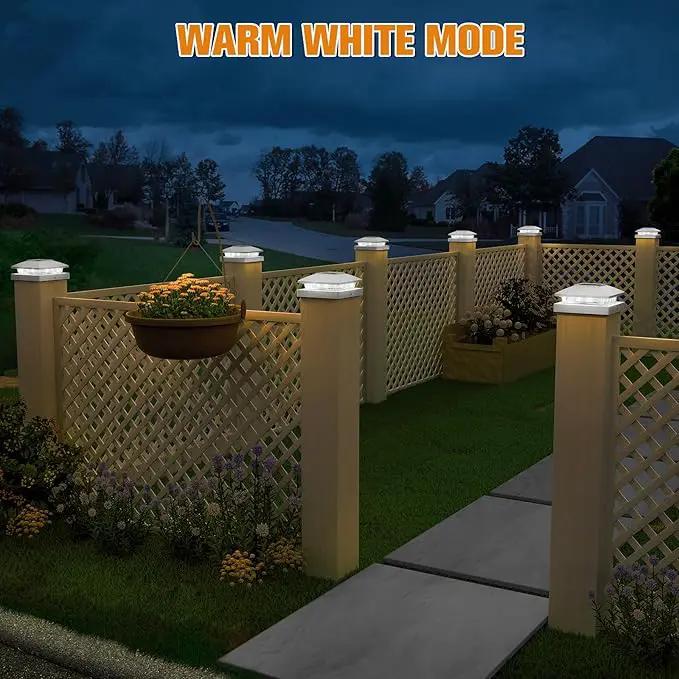 APONUO Solar Post Cap Lights for 4x4 Wood & Vinyl Posts, IP44 Waterproof Cool White LED 4x4 Post Solar Lights, Outdoor Garden Patio Yard Decor, 12 Pack (White) by GreenHaven Gardens