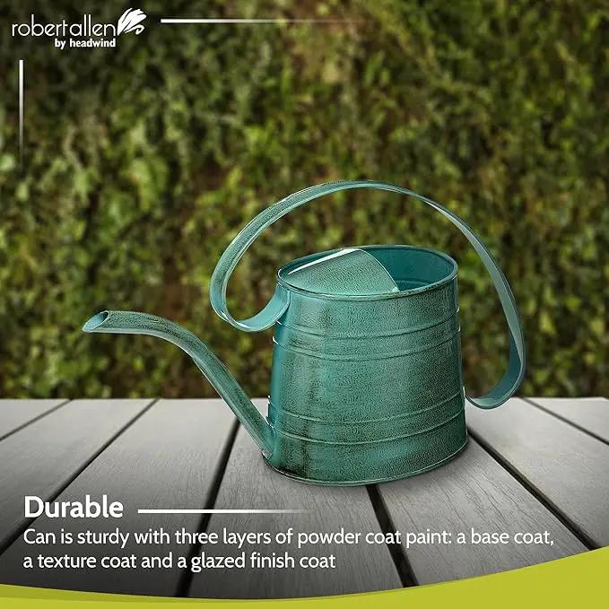 ROBERT ALLEN MPT01505 Danbury Metal Watering Can, Surf Light Blue by GreenHaven Gardens