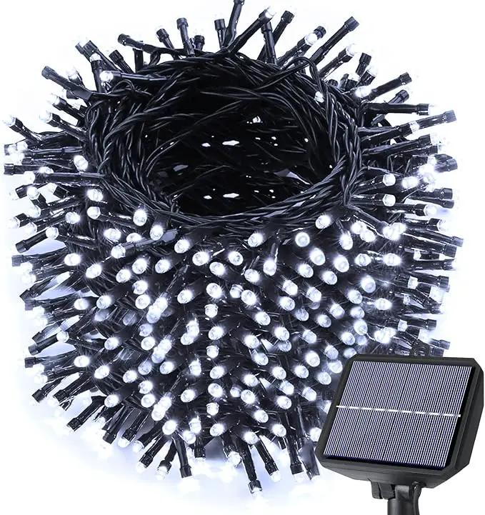 Toodour Solar Christmas Lights, 121ft 350 LED 8 Modes Solar String Lights, Waterproof Solar Outdoor Christmas Lights for Garden, Patio, Holiday, Party, Balcony, Christmas Decorations (White) by GreenHaven Gardens