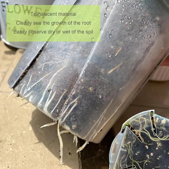30 pcs 5/6 inch Clear Nursery pots,Thick Plastic Clear Plant pots with Drainage Holes for Orchids,Succulents etc,Outdoor or Indoor use by GreenHaven Gardens
