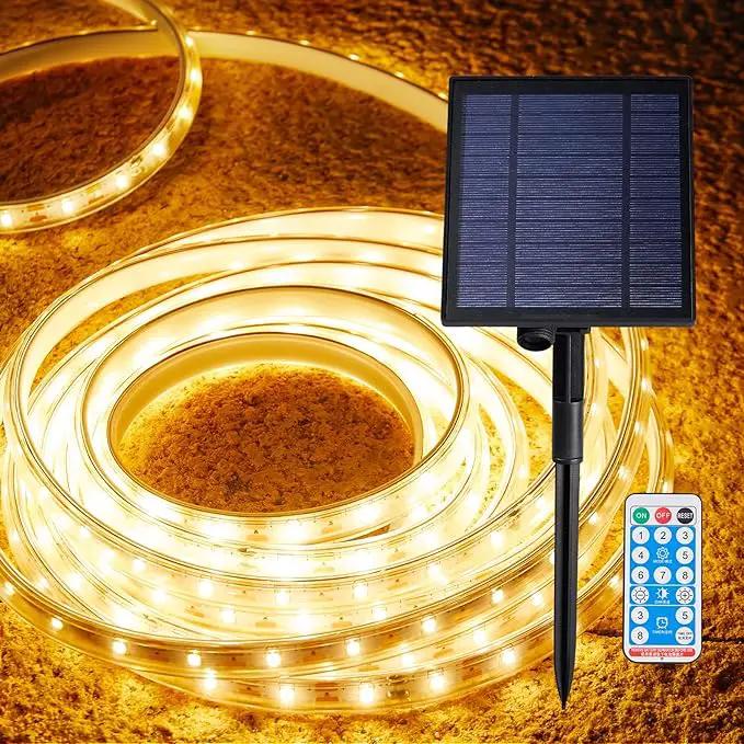 LUHLEE Solar LED Strip Lights Outdoor,Brighter 600 LED 32.8FT Solar String Lights Outdoor with Remote,8 Lighting Modes Auto ON/Off Rope Lights for Outside,Deck,Steps,Christmas Decor Lighting by GreenHaven Gardens