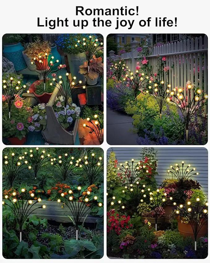 Solar Garden Lights,2Pack 16LEDs 8Modes Firefly Lights Outdoor Decorations, Swaying Light Sway by Wind,Firefly Solar Lights for Outside IP65 Waterproof,Yard Patio Decoration, Warm White by GreenHaven Gardens