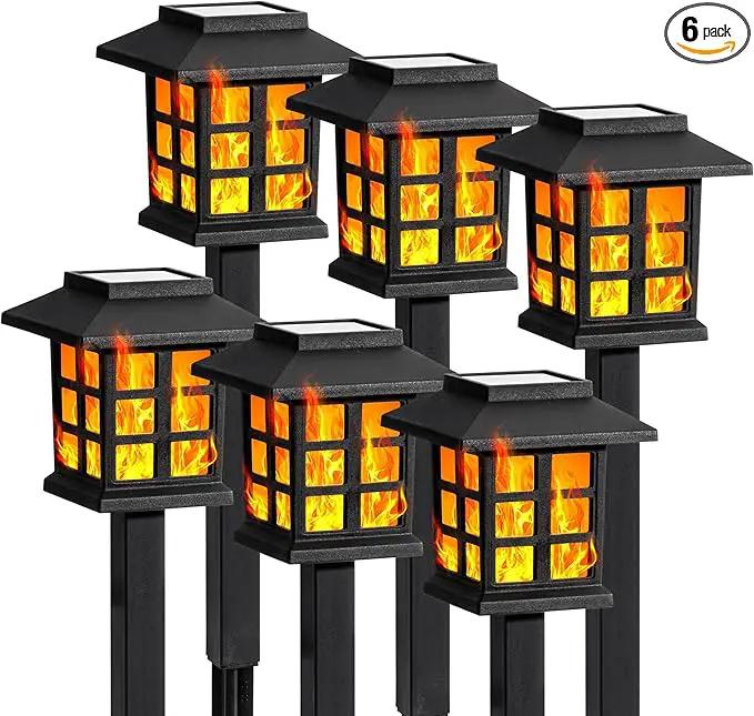 GIGALUMI Solar Lights for Outside,6 Pack Flickering Flame LED Solar Outdoor Lights, Waterproof Solar Garden Lights Maintain 10 Hours of Lighting for Christmas, Garden, Landscape, Path, Yard, Patio by GreenHaven Gardens