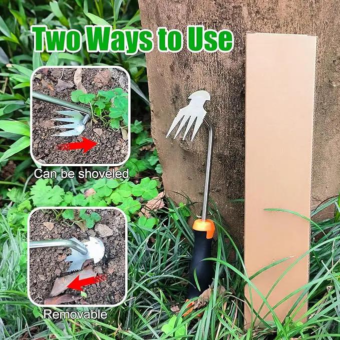 Weeding Artifact Uprooting Garden Weeding Tool, Upgraded Weed Removal Tool, Stainless Steel/Manganese Steel Weed Puller Manual Weeders for Home Gardening Yard Farmland (13in Stainless Steel Rubber) by GreenHaven Gardens