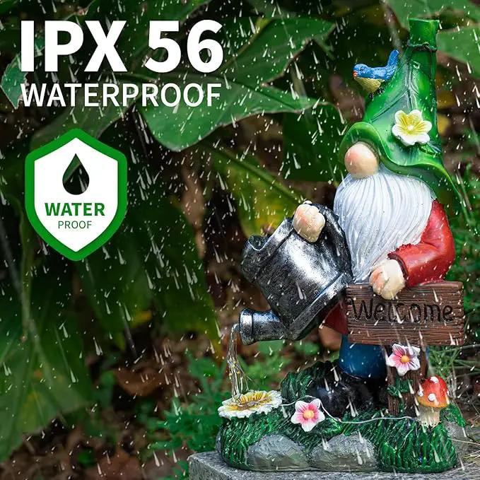 mopha Garden Gnomes Statues Outdoor Decor with Watering Can Solar Lights Resin Figurines Outside Decoration for Patio Yard Lawn Porch Ornaments Clearance Gardening Gift by GreenHaven Gardens