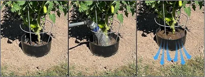 Garden Water Ring 5-Pack – Root Zone Irrigation Water Saver Rings for Garden Plants – Precision Hydration, Weed Control & Fertilizer Containment – Made in USA – Reusable Garden Watering Tool by GreenHaven Gardens