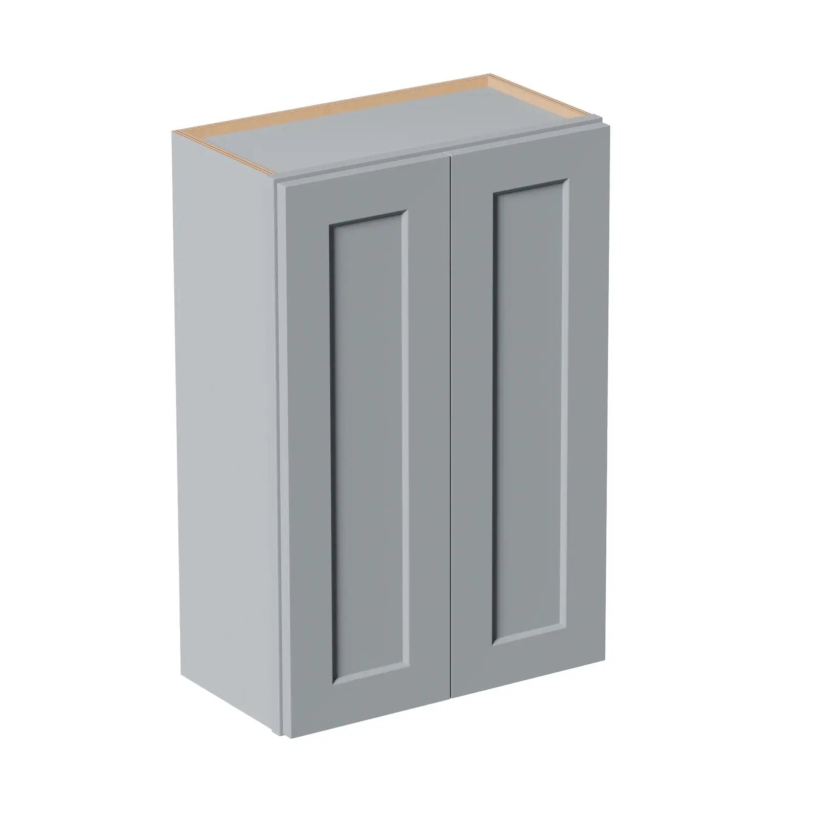 Gray Shaker Solid Wood Wall Cabinet with Soft-Close Doors by HouseOfZazla