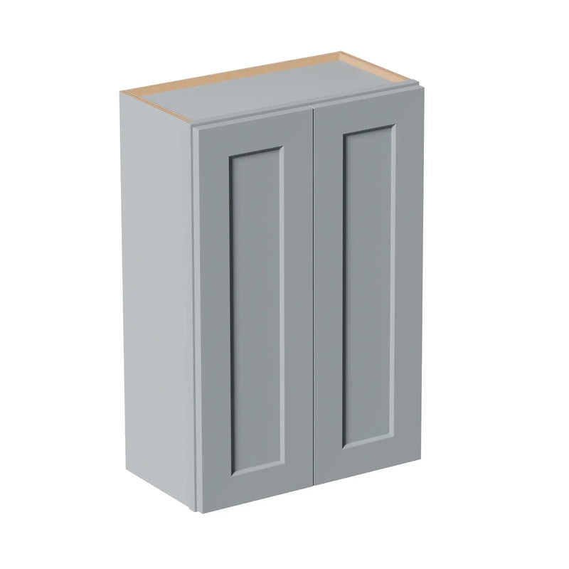 Gray Shaker Solid Wood Wall Cabinet with Soft-Close Doors by HouseOfZazla