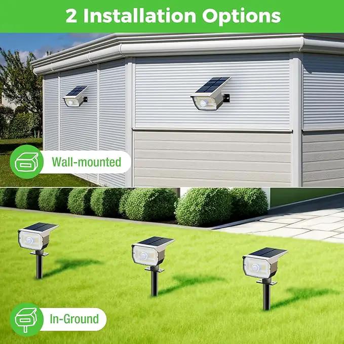 nipify 1 Pack Solar Lights Outdoor Waterproof, Motion Sensor Spot Lights 3 Modes Solar Powered Spotlights 2-in-1 Auto On/Off Landscape Lighting for Outside Yard Wall Garden, Cool White by GreenHaven Gardens