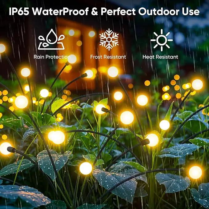 Solar Lights Outdoor Garden Decor: Waterproof Solar Firefly Lights for Yard Landscape Pathway Patio Lawn - Warm White Solar Powered Swaying Lights for Outside Lighting Decorations - 2 Pack 16 LED by GreenHaven Gardens