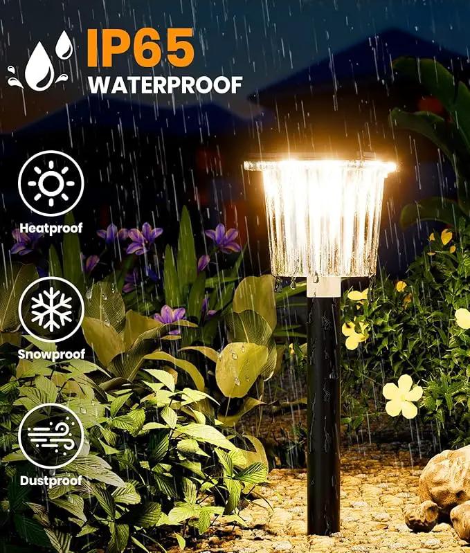 Super Bright Solar Pathway Lights Outdoor Powered,Adjustable Warm&Cool White,Waterproof IP65 Garden Decor Landscape Lighting Outside for Yard/Patio/Walkway/Driveway/Landscape (Obsidian Black, 4 Pack) by GreenHaven Gardens