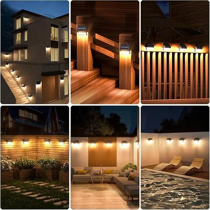AOSEA High Bright Solar Lights Outdoor IP67 Waterproof, 6 Pack Solar Wall Powered Deck Lights with Tungsten Bulbs, Fence Lights for Outside, Yard, Patio, Fence, Steps, Garden, Landscape (Warm White) by GreenHaven Gardens