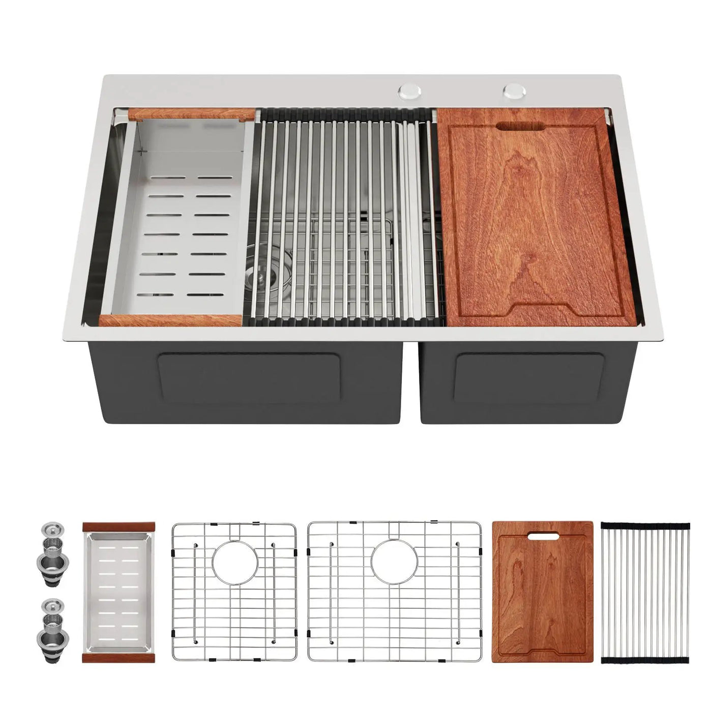 Topmount Drop In Kitchen Sink With Double Bowl Design by HouseOfZazla