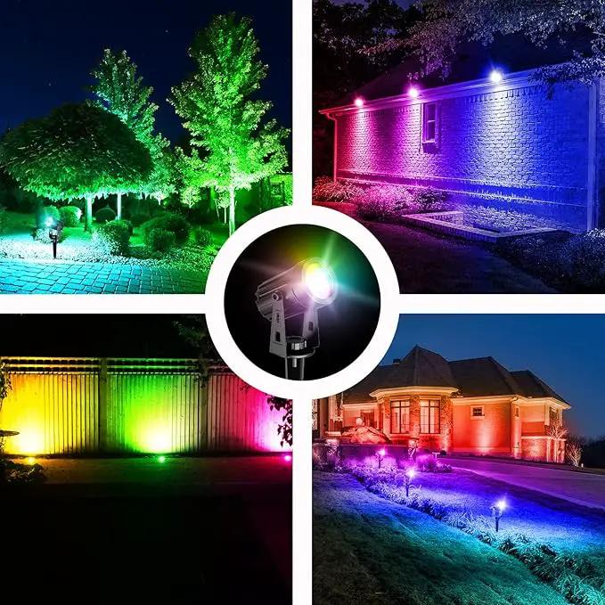 T-SUN RGB Solar Spotlights, Color Changing Solar Landscape Spotlights Auto ON/Off Solar Lights for Garden, Trees, Driveway, Pathway, Pool Area(RGB) by GreenHaven Gardens