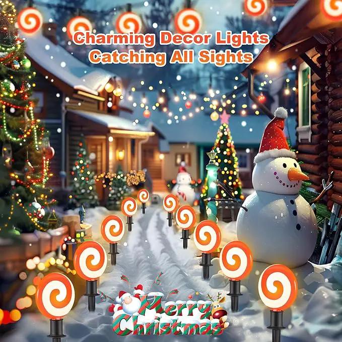 Ultimate Unicorn Christmas Decoration Lollipop Pathway Lights, Pathway Lights Decoration, Red Peppermint Lights Outdoor with Stakes, LED Lollipop Lights for Pathway Yard Sidewalk Garden Rooftop by GreenHaven Gardens