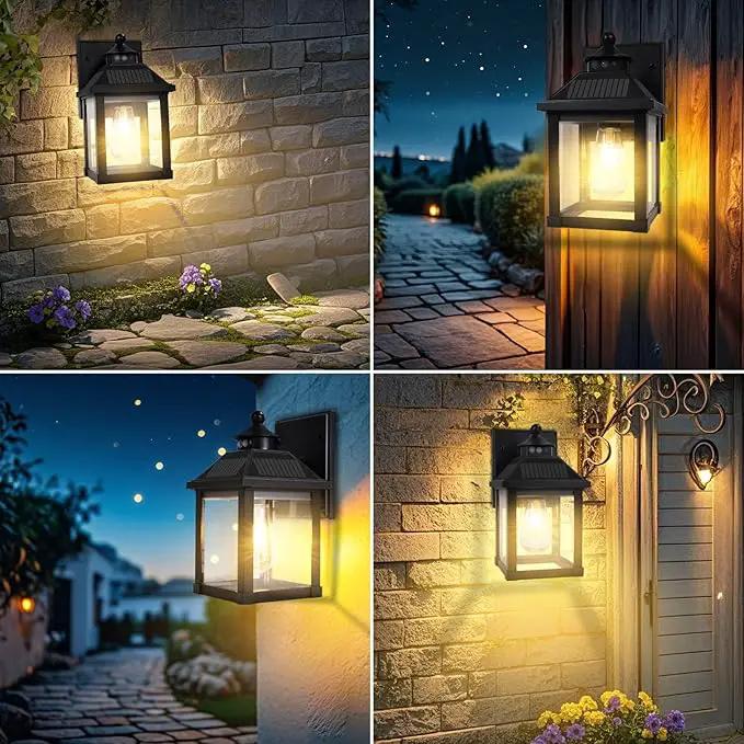 Solar Wall Lights Outdoor, Dusk to Dawn Solar Sconces, Motion Sensor Porch Lights Waterproof with 3 Lighting Modes, Exterior Wall Lantern Outside for Patio Garage Entryway Garden Shed by GreenHaven Gardens