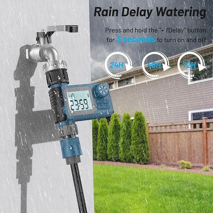 Sprinkler Timer, Hoses Timer for Watering, Outdoor Irrigation Timers, Water Scheduling Device for Tube Programmable with Auto/Manual/Rain-Delay System, Water Hoses Timers for Yard, Lawn, Pool(Blue) by GreenHaven Gardens