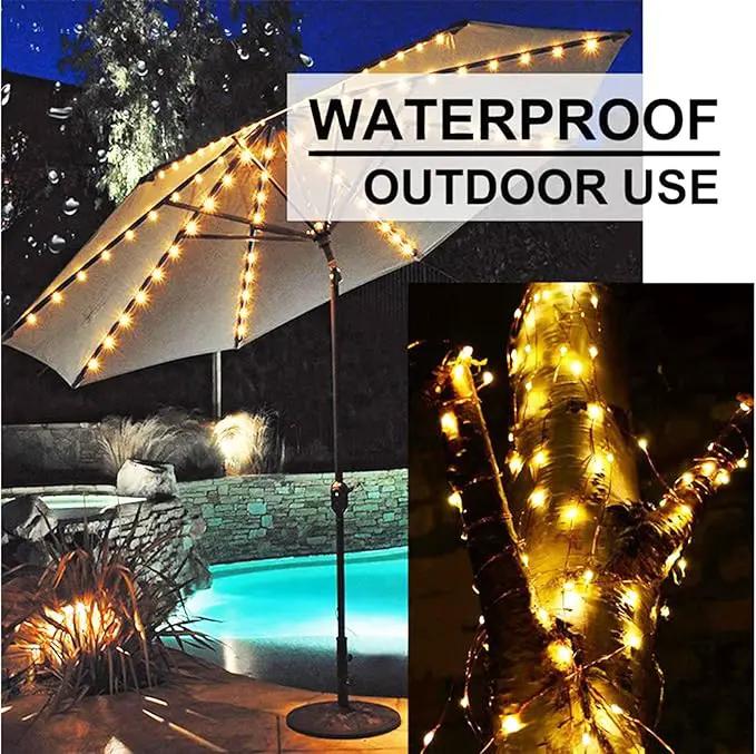 2 Pack 220 LED Firefly Bunch Lights Battery Operated, 8 Flashing Modes Waterproof Copper Wire Waterfall Lights, Remote Controlled Timer and Hooks, Fairy Lights for Indoor Outdoor Decor (Warm White) by GreenHaven Gardens