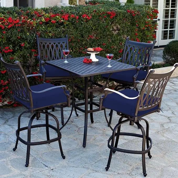 Favoyard Outdoor Chair Cushion 19 x 19 x 3 Inch Rainproof & 3-Year Fade Resistant Patio Furniture Cushions with Removable Cover and Adjustable Ties for Garden Sofa Couch Pads Set of 2, Blue by GreenHaven Gardens