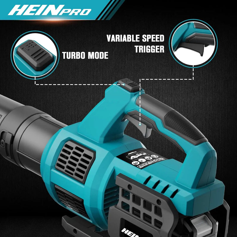 HEINRPO Cordless Leaf Blower Compatible with Makita 18V Battery (Bare Tool) 400CFM Electric Leaf Blower Cordless, Variable Speed, Turbo Mode, Handheld Battery Powered Leaf blowers for Lawn Care by GreenHaven Gardens