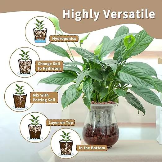 2.2LB Leca Clay Pebbles for Plants, Expanded Leca Balls for Indoor Plants, Orchid Potting Mix, Soil Amendment, Drainage, Easy Reusability, 4-16mm by GreenHaven Gardens