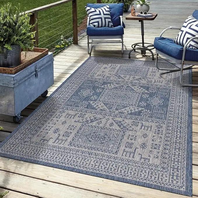 Keen Home Design Terrace Outdoor Area Rug - 8x10 Washable Indoor/Outdoor Rug for Patio, Kitchen, Balcony, Beach, Garden, Deck and Porch, Size: 7'7"x10' by GreenHaven Gardens