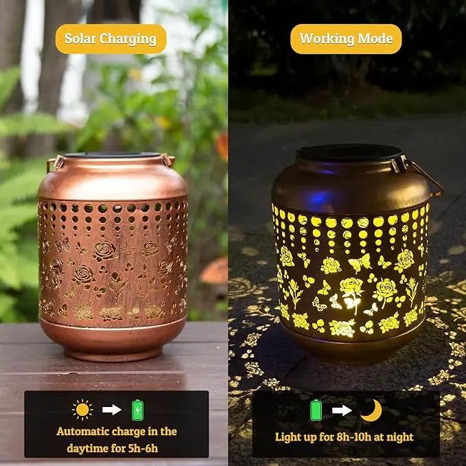 Solar Lanterns Outdoor, Waterproof Hanging Solar Lantern Garden Decor, Solar Lights for Backyard Porch Patio Table Yard Balcony Lawn Pathway, Rose Gifts for Women Grandma Mom by GreenHaven Gardens