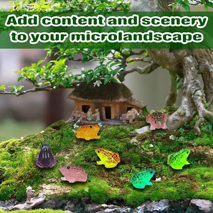 Barydat 40 Pcs Miniature Frog Figurines Luminous Mini Resin Frog Figures Model Garden Decor DIY Terrarium Craft Ornament Accessories for Moss Landscape Decoration (1.38 x 1.18 Inch) by GreenHaven Gardens