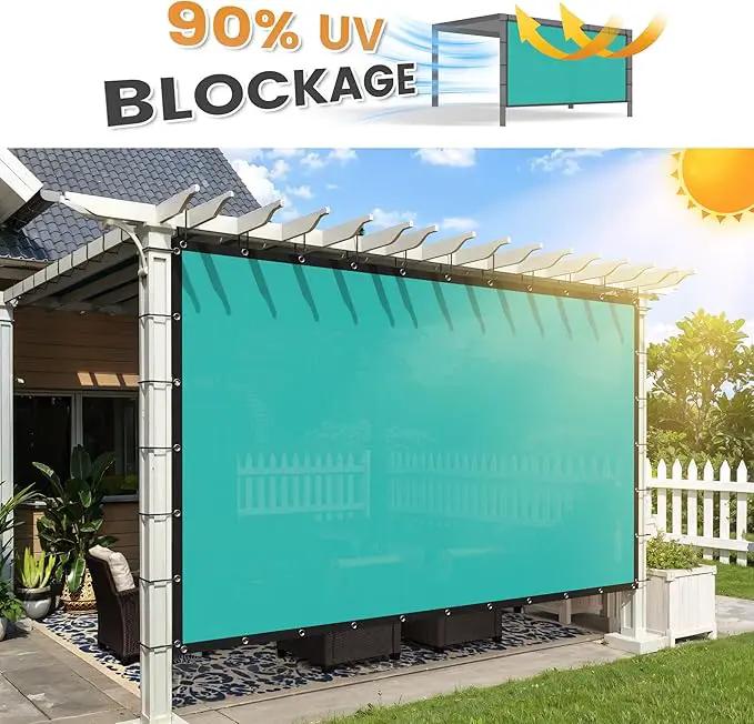VICLLAX Shade Fabric Sun Shade Cloth with Every 2 FT Grommets for Patio Garden Pergola Cover Canopy 8x13 FT, Turquoise by GreenHaven Gardens