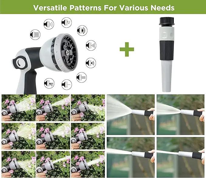 Tuyeho Retractable Garden Hose Reel 100FT, Wall Mount Heavy Duty Water Hose Reels with Automatic Slow Rewind System, Outdoor Hoses Reel with 2 Hose Nozzles for Garden Watering, Car Wash, Pet Shower by GreenHaven Gardens