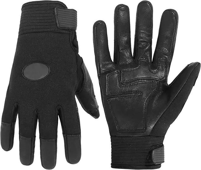 HLDD HANDLANDY Leather Work Gloves for Men & Women, Adjustable Wrist Cowhide Gardening Glove with Reinforced Palm for Driver by GreenHaven Gardens