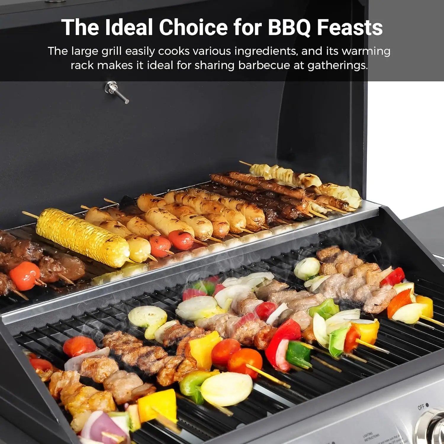 4-Burner Propane Gas Grill, Stainless Steel BBQ with 40,000 BTU, Foldable Side Shelves, Porcelain-Coated Grates, Ideal for Patio & Backyard Cooking (4 Burner) by GreenHaven Gardens