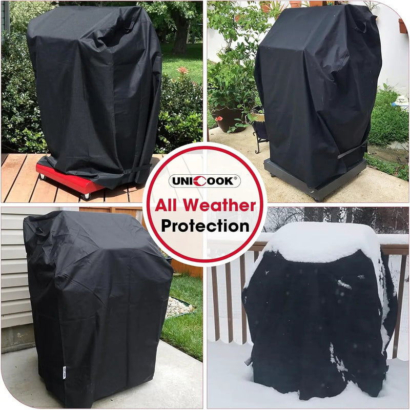 Unicook 32 Inch Small Grill Cover, Heavy Duty Waterproof 2 Burner Gas BBQ Cover, Compatible with Weber Char-Broil Nexgrill KitchenAid Grills with Both Side Tables Down, All Weather Protection by GreenHaven Gardens