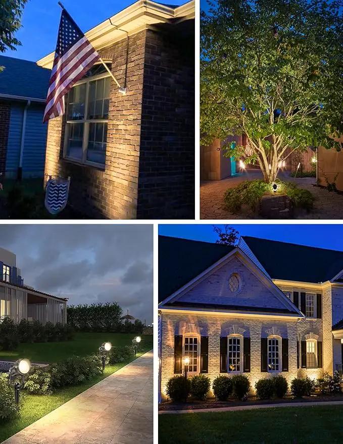 Dusk to Dawn Outdoor LED Spotlight, Outdoor Landscape Lighting with Photocell Sensor, 3000K Warm White Waterproof Spot Lights for Yard Flag Pole House Garden Tree(2 Pack) by GreenHaven Gardens