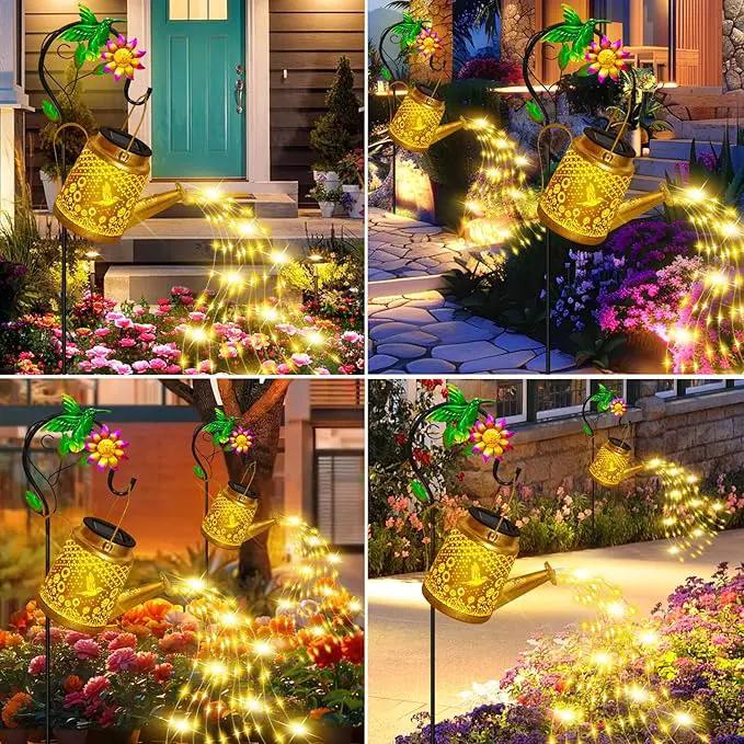 Hummingbird Solar Watering Can Lights, Outdoor Waterproof Garden Lanterns with Shepherd Hook, Solar Garden Decor for Yard Outdoor Landscape Pathway Porch Patio, Gift for Women Mom Grandma by GreenHaven Gardens