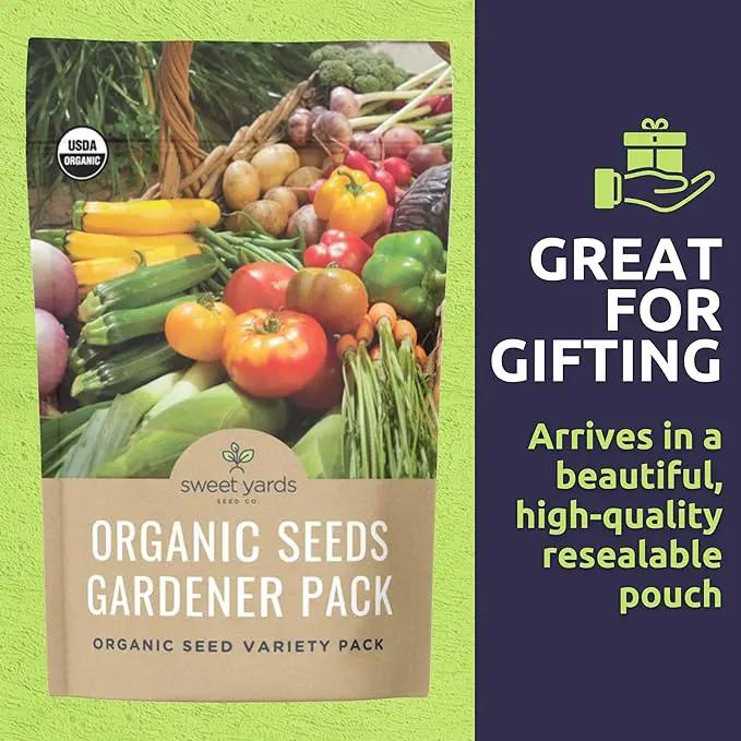 Organic Seeds Gardener Variety Pack - 30 Individual Packs - 2025 Season - Arugula, Basil, Winter Squash, Nantes Carrots and More! for Indoor & Outdoor Planting (Non-GMO, Certified Organic) by GreenHaven Gardens