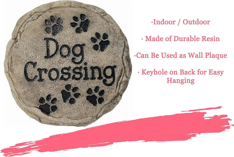 Spoontiques - Garden Décor - Dog Crossing Stepping Stone - Decorative Stone for Garden by GreenHaven Gardens