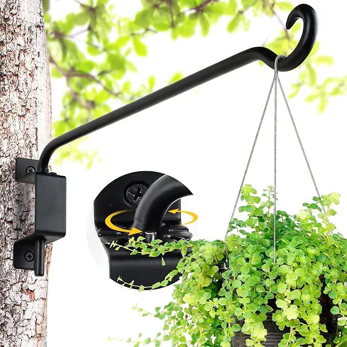 AJART Swivel Hanging Plant Bracket: Outdoor Bird Feeder Hangers for Indoor Wall Mount 16 Inch - 2 Pieces Hummingbird Feeder Hook for Flower Basket by GreenHaven Gardens
