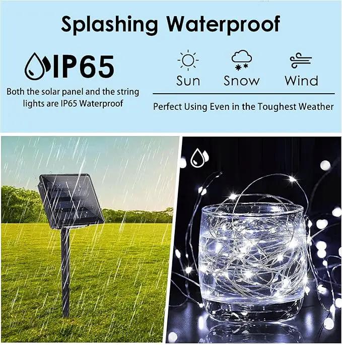 Solar String Lights Outdoor, 4 Pack Each 100 LED Solar Christmas Twinkle Lights Outside, Waterproof Copper Wire with 8 Modes Solar Fairy Lights for Garden Yard Tree Wedding Christmas Decor(Cool White) by GreenHaven Gardens