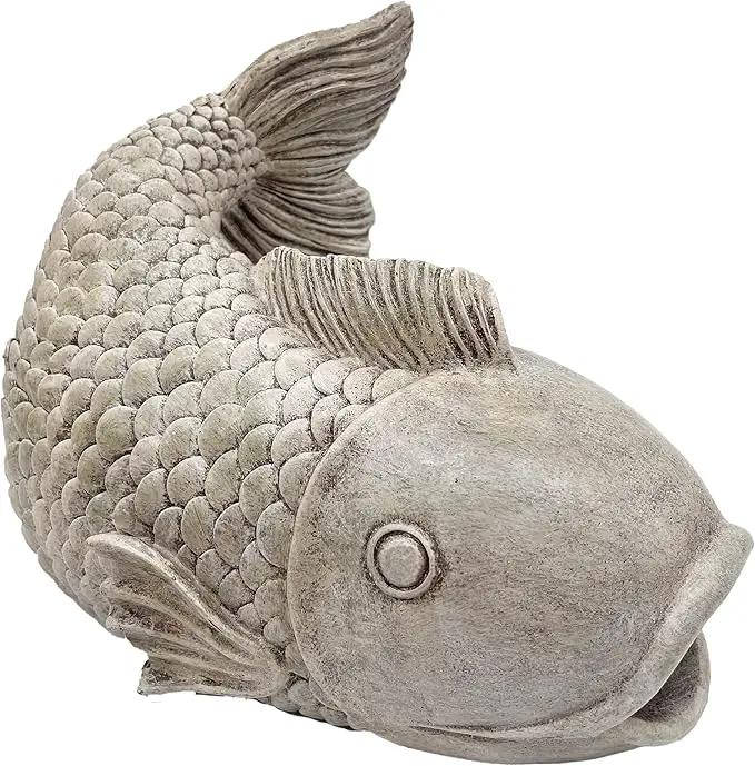 Fish Statues Gutter Downspout Extension Statues Garden Decoration,Resin Statue Outdoor Decor,Animal Downspout Diverter,Decorative Gutter Extension,3"×4" Downspout Extender Diverter Splash Block by GreenHaven Gardens