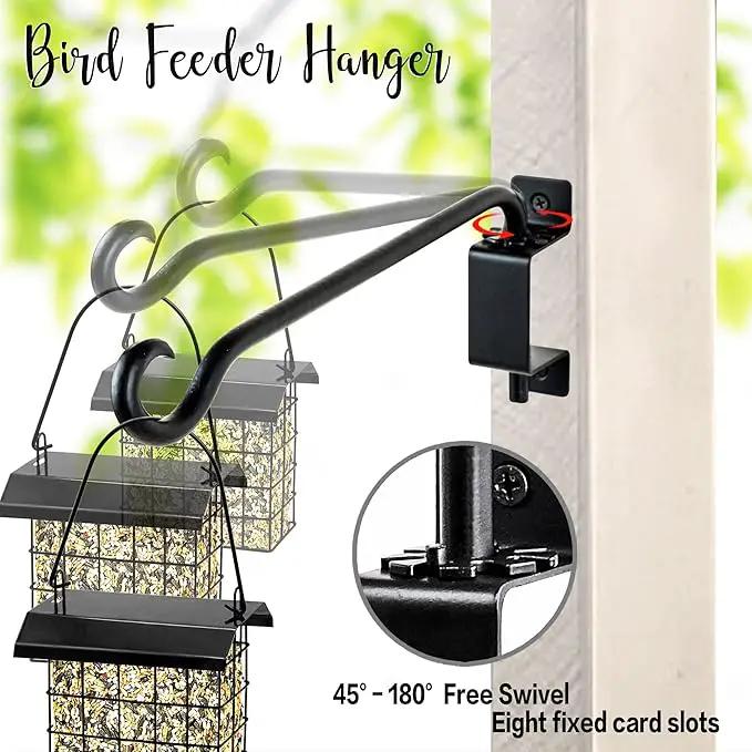 AJART Bird Feeder Hangers Outdoor: Swivel Hanging Plant Bracket for Indoor Wall Mount 12 Inch - 2 Pieces Hummingbird Feeder Hook for Flower Basket by GreenHaven Gardens