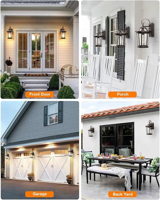 VIANIS Outdoor Wall Lights Dusk to Dawn, Oil Rubbed Bronze Exterior Lighting Fixtures for House, Waterproof ORB Porch Lights Wall Mount, Aluminum Outside Wall Sconce for Front Door, Garage by GreenHaven Gardens