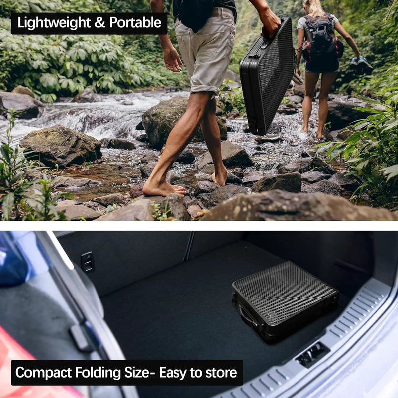 Small Folding Table for Camping Picnic Grill,Garden BBQ Side Table-Portable Lightweight,Compact,Height Adjustable Patio Outdoor Table with Carry Bag by GreenHaven Gardens