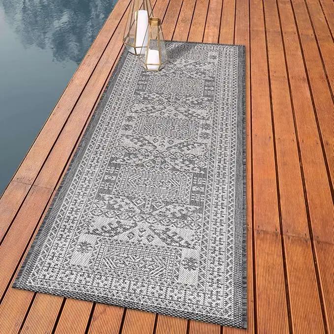 Keen Home Design Terrace Outdoor Runner Rug - 2x10 Washable Indoor/Outdoor Rug for Patio, Kitchen, Balcony, Beach, Garden, Deck and Porch, Size: 2'2"x9'11" by GreenHaven Gardens