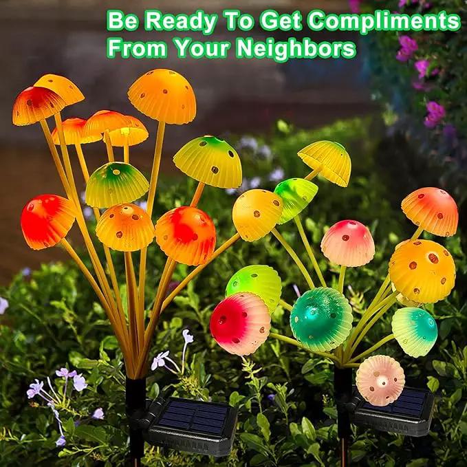 Solar Garden Lights, 2 Pack Solar Mushroom Lights Outdoor, Gifts for Woman Mom Grandmom Mothers Day, Upgraded 24LED Mushroom Flower Light Yard Decor Outside Waterproof for Lawn Front Porch Patio by GreenHaven Gardens