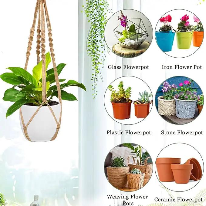 Augshy 27 Inch Macrame Plant Hanger, 2 Packs Plant Hangers with Hooks, Hanging Planter for Indoor Plants Decorative Macrame Pot Hanger for Home Decor by GreenHaven Gardens