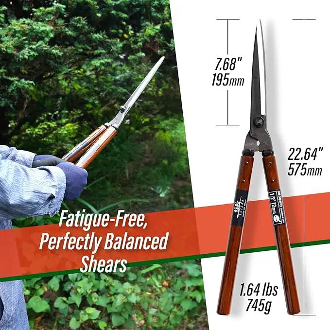 SUIZAN Hedge Shears 22.6" - Professional Japanese Garden Clippers for Precise Trimming Gardening Tools by GreenHaven Gardens