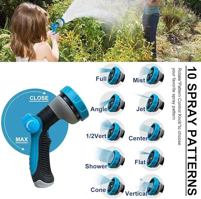 75Ft Non-Expandable Garden Hose, Flexible Water Hose with 10-Pattern Spray Nozzle, Lightweight Hose Pipe, Kink-Free, Leak-Proof, 3/4" Solid Metal Fittings by GreenHaven Gardens